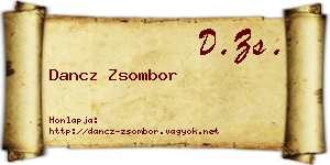 Dancz Zsombor névjegykártya
